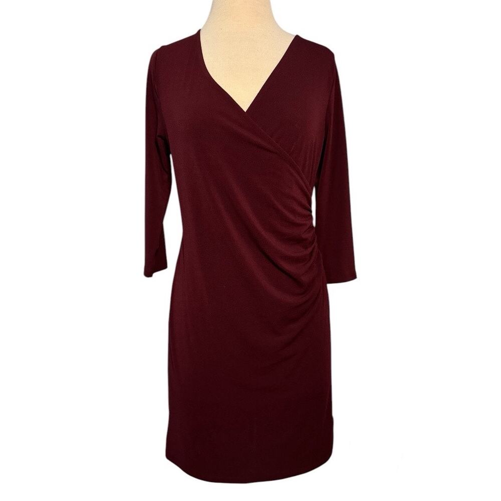 Women's Charming Charlie S Wine 3/4 Sleeve Dress